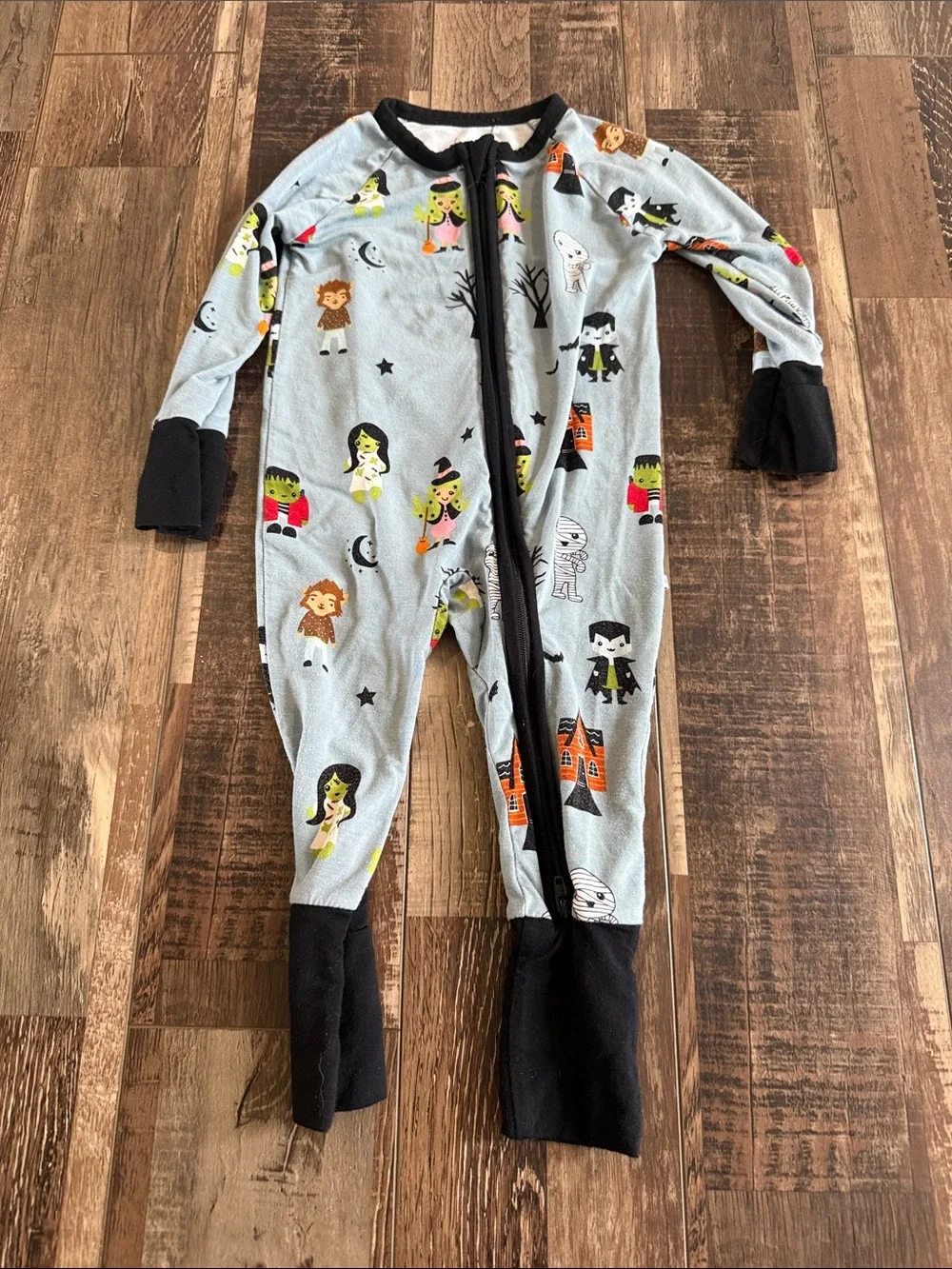 Kids Light Gray Halloween Character Zip 6-12 months